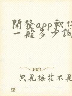 开发app软件一般多少钱