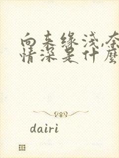 向来缘浅,奈何情深是什么