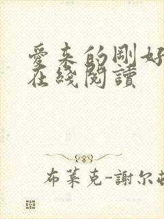 爱来的刚好小说在线阅读