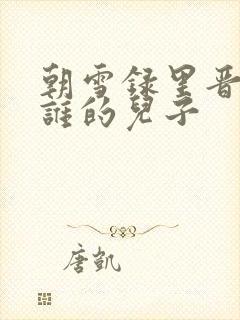 朝雪录里晋王是谁的儿子