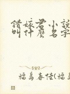 错嫁君小说原著叫什么名字