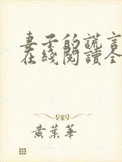 妻子的谎言小说在线阅读全文