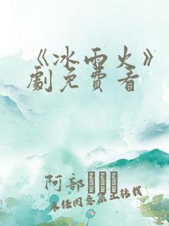 《冰雨火》电视剧免费看