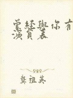 曾经与你有个梦演员表