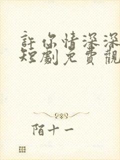 许你情深深似海短剧免费观看