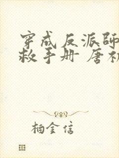 穿成反派师尊自救手册 唐初宋哲修