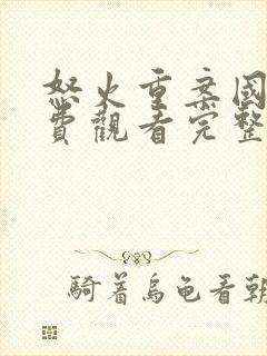 怒火重案国语免费观看完整版