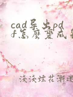 cad导出pdf怎么变成彩色
