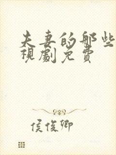 夫妻的那些事电视剧免费