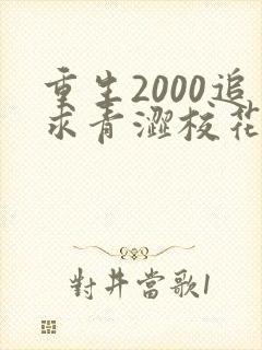 重生2000追求青涩校花同桌开始 小说完整板
