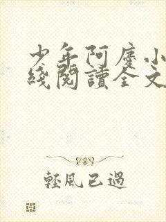 少年阿庆小说在线阅读全文