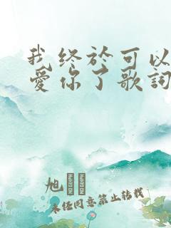 我终于可以不再爱你了歌词