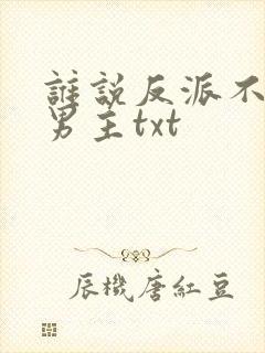 谁说反派不能当男主txt