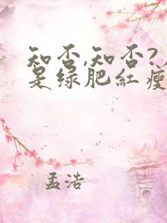 知否,知否?应是绿肥红瘦什么意思