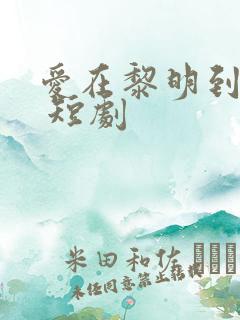 爱在黎明到来前 短剧