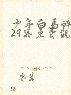 少年白马醉春风29集免费观看