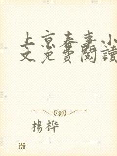 上京春事小说全文免费阅读