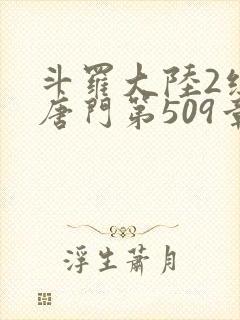 斗罗大陆2绝世唐门第509章