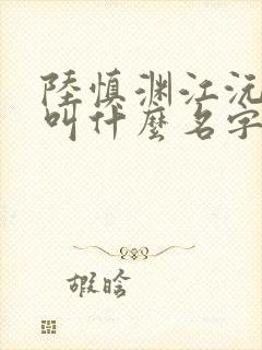 陆慎渊江沅小说叫什么名字