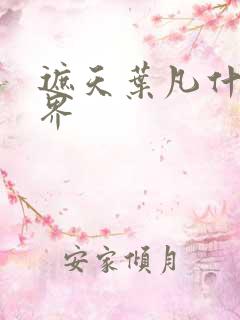 遮天叶凡什么境界