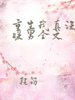 重生我真没想当暖男全文