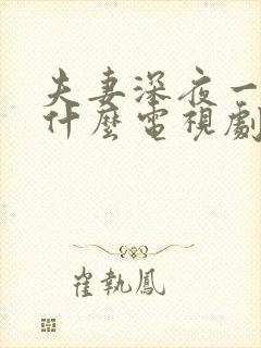 夫妻深夜一起看什么电视剧好