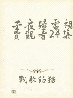 子夜归电视剧免费观看24集高清