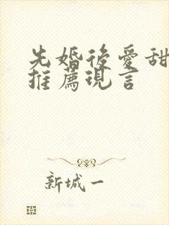 先婚后爱甜宠文推荐现言