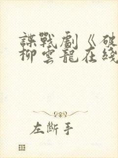 谍战剧《破绽》柳云龙在线观看全集免费