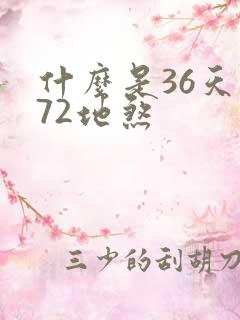 什么是36天罡72地煞