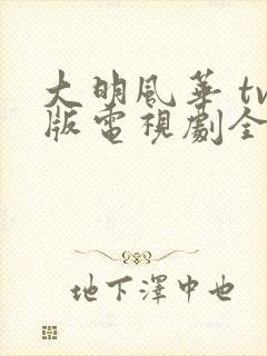 大明风华 tv版电视剧全集免费