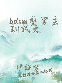 bdsm双男主训诫文