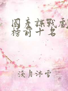 国产谍战剧排行榜前十名