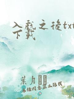 入戏之后txt下载