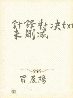 针锋对决txt未删减