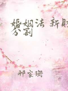 婚姻法 新财产分割