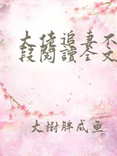 大佬追妻不择手段阅读全文免费