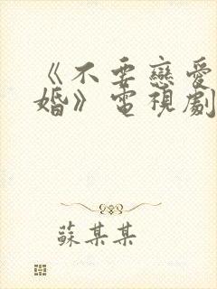 《不要恋爱要结婚》电视剧