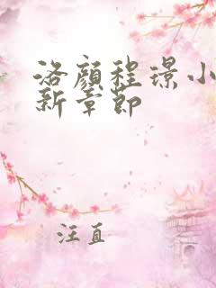 洛颜程璟小说最新章节