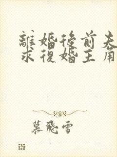 离婚后前夫哭着求复婚主角