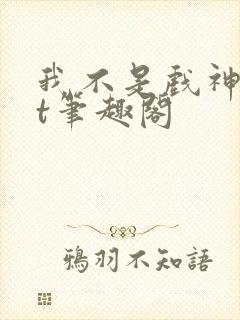 我不是戏神txt笔趣阁