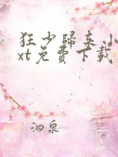 狂少归来小说txt免费下载