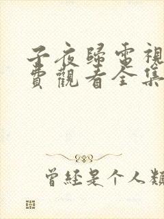 子夜归电视剧免费观看全集高清38