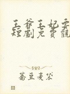 王爷王妃要和离短剧免费观看