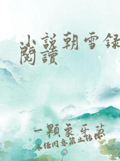 小说朝雪录免费阅读