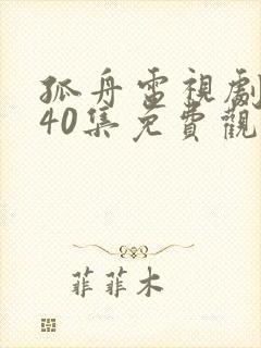 孤舟电视剧全集40集免费观看高清