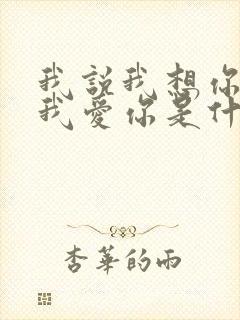 我说我想你我说我爱你是什么歌