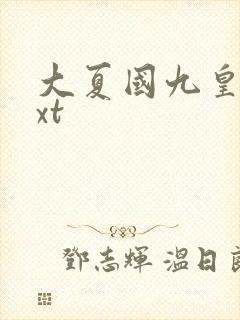 大夏国九皇子txt