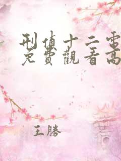 刑侦十二电视剧免费观看高清最新