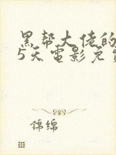 黑帮大佬的365天电影免费